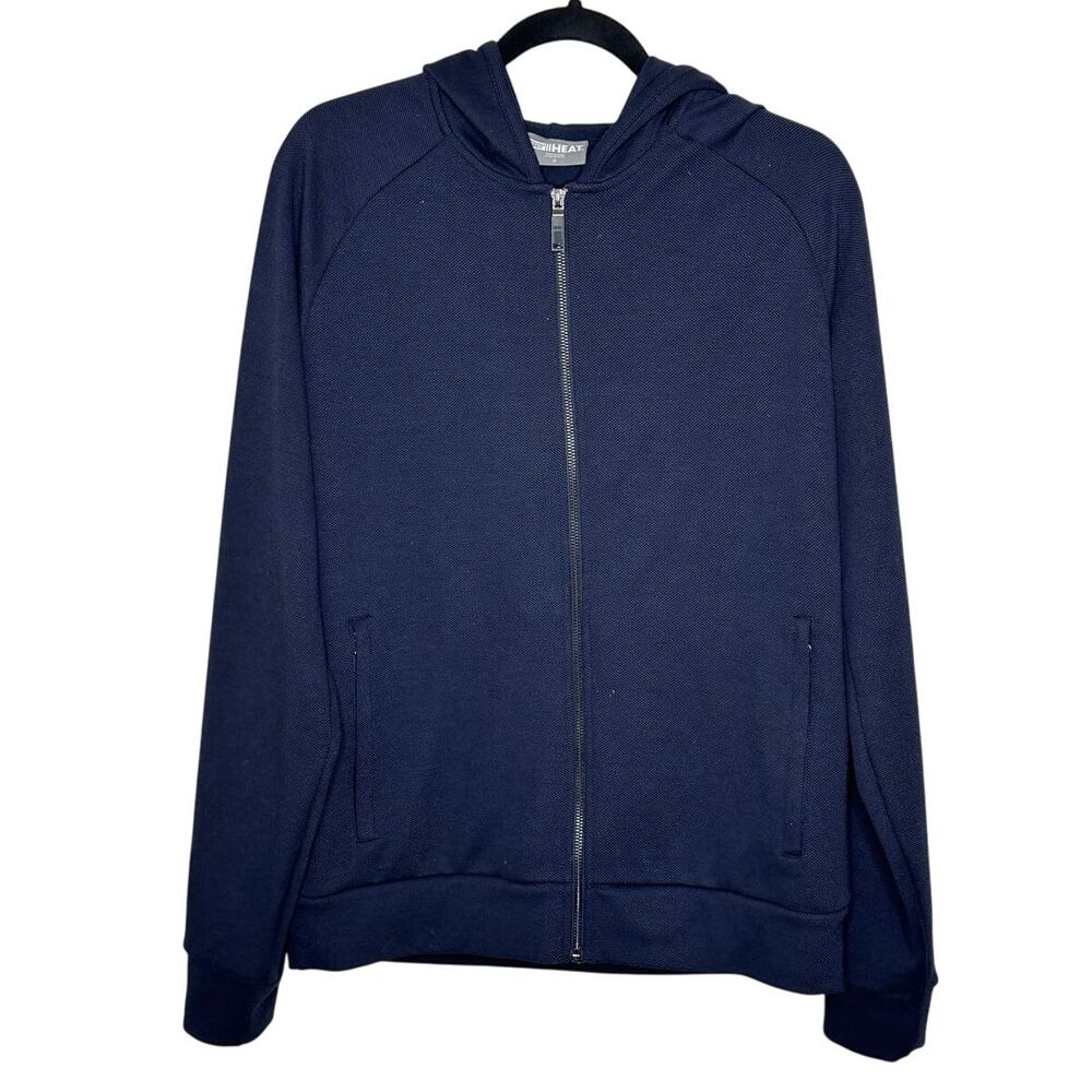 32 Degrees Heat Blue Textured Full Zip Hoodie Jackie Outdoors Activewear S